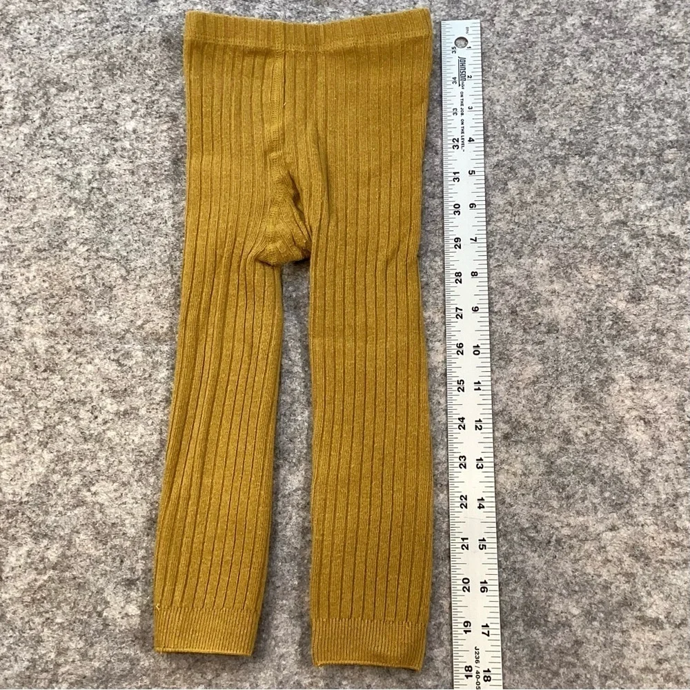 2‎ Pair Toddler Girl Warm Cotton Ribbed Footless Tights, Taupe Brown & Amber